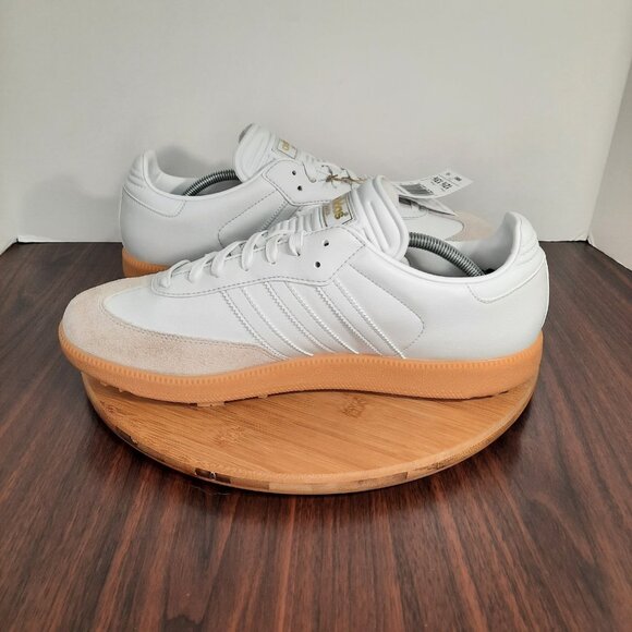 Adidas Samba Mens 12.5 Shoes Crystal White Suede Gum Spikeless Golf Sneakers NEW main image 4